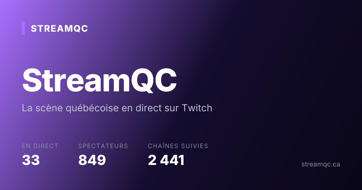 StreamQC — la scène des streamers du Québec en direct!